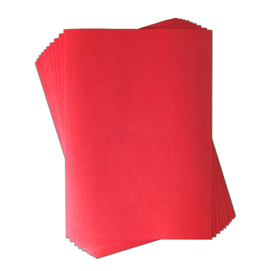 Lot 10 feuilles texturées 220g - Rouge