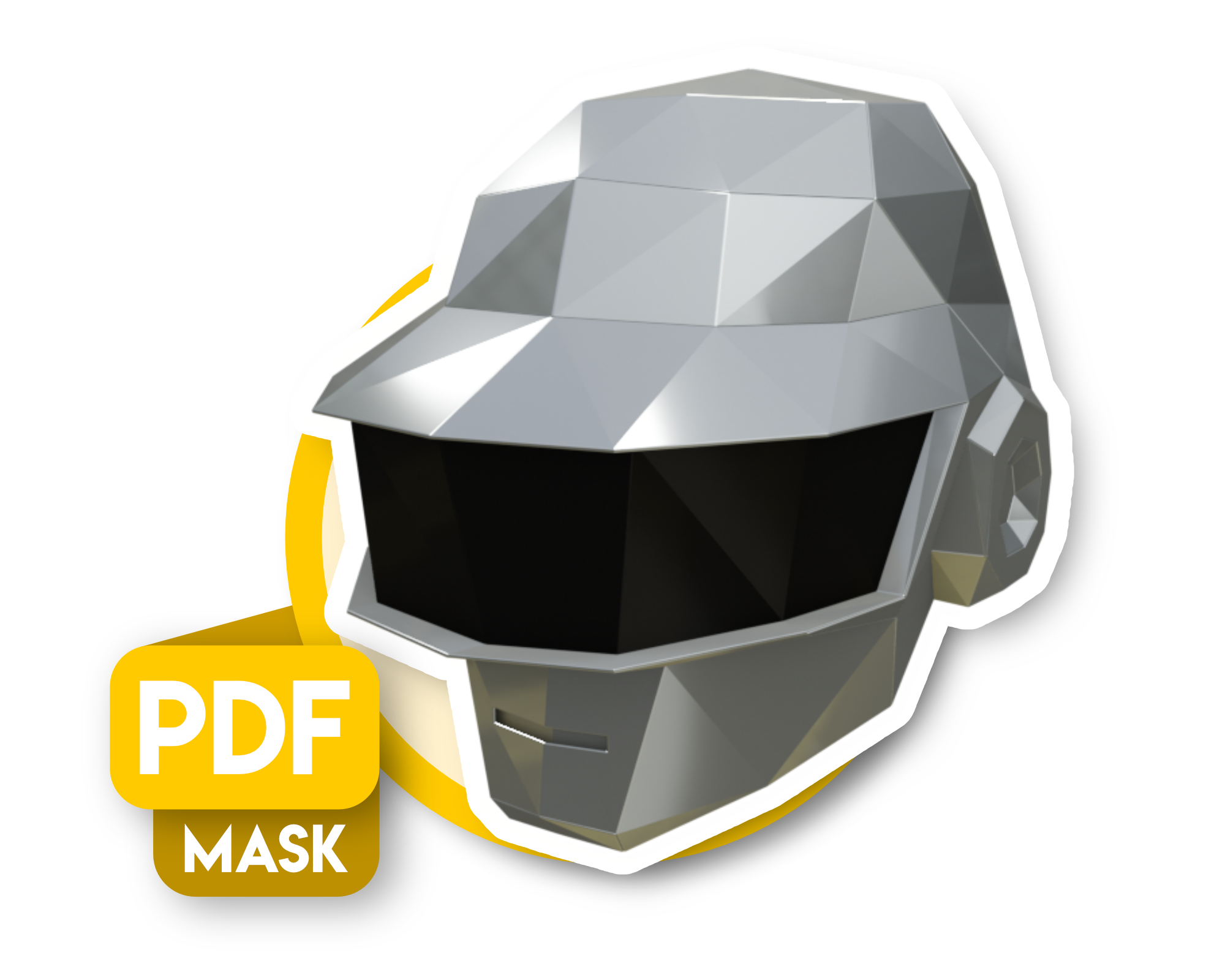 Patrons Casque Daft Punk argent