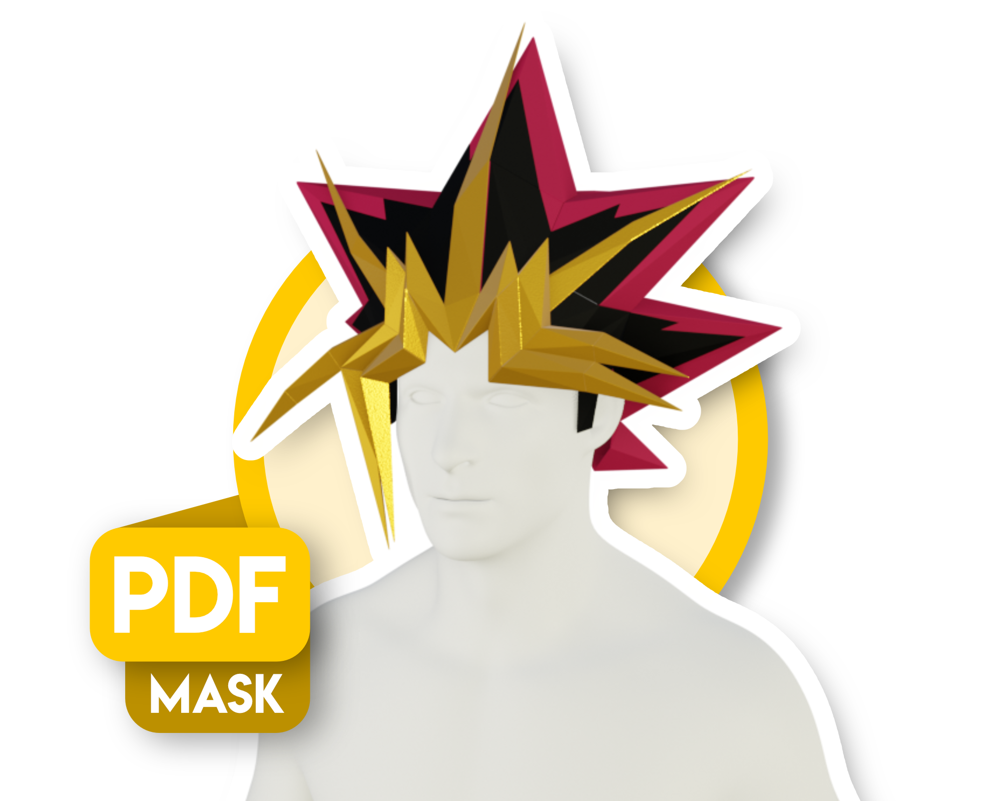 Cheveux Yami Yugi - Yu Gi Oh Papercraft 3D - Télécharger PDF – DT WORKSHOP