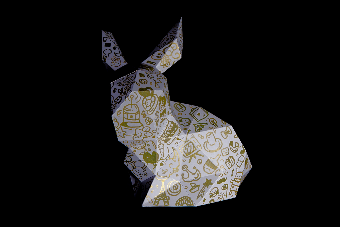 Paper Papier Stanford Rabbit Origami Doodle low poly