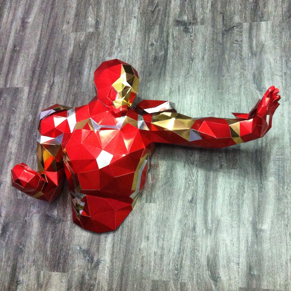 Iron Man Mark 43 Paper Papier Origami low poly