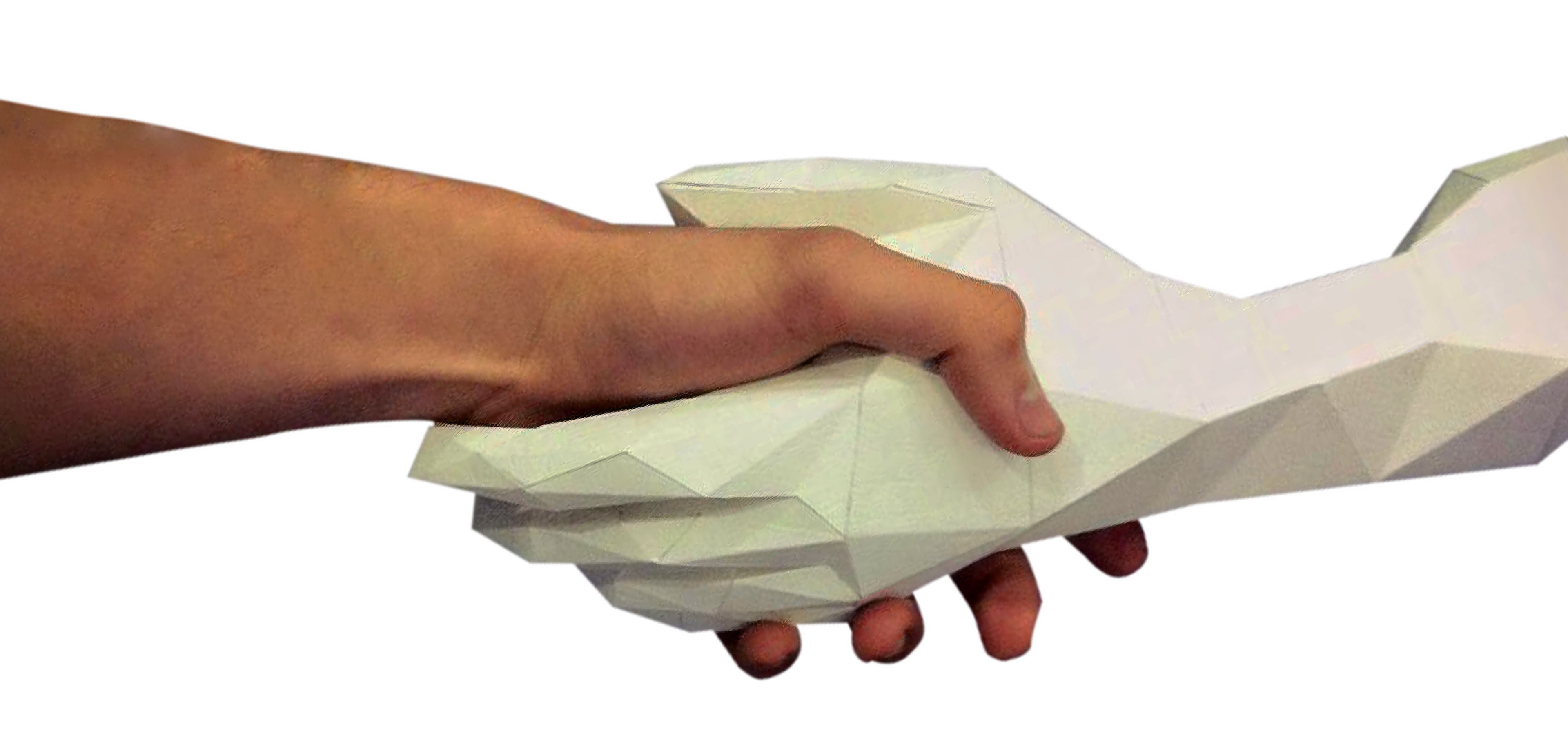Paper Papier Angel Woman Origami Handshake low poly