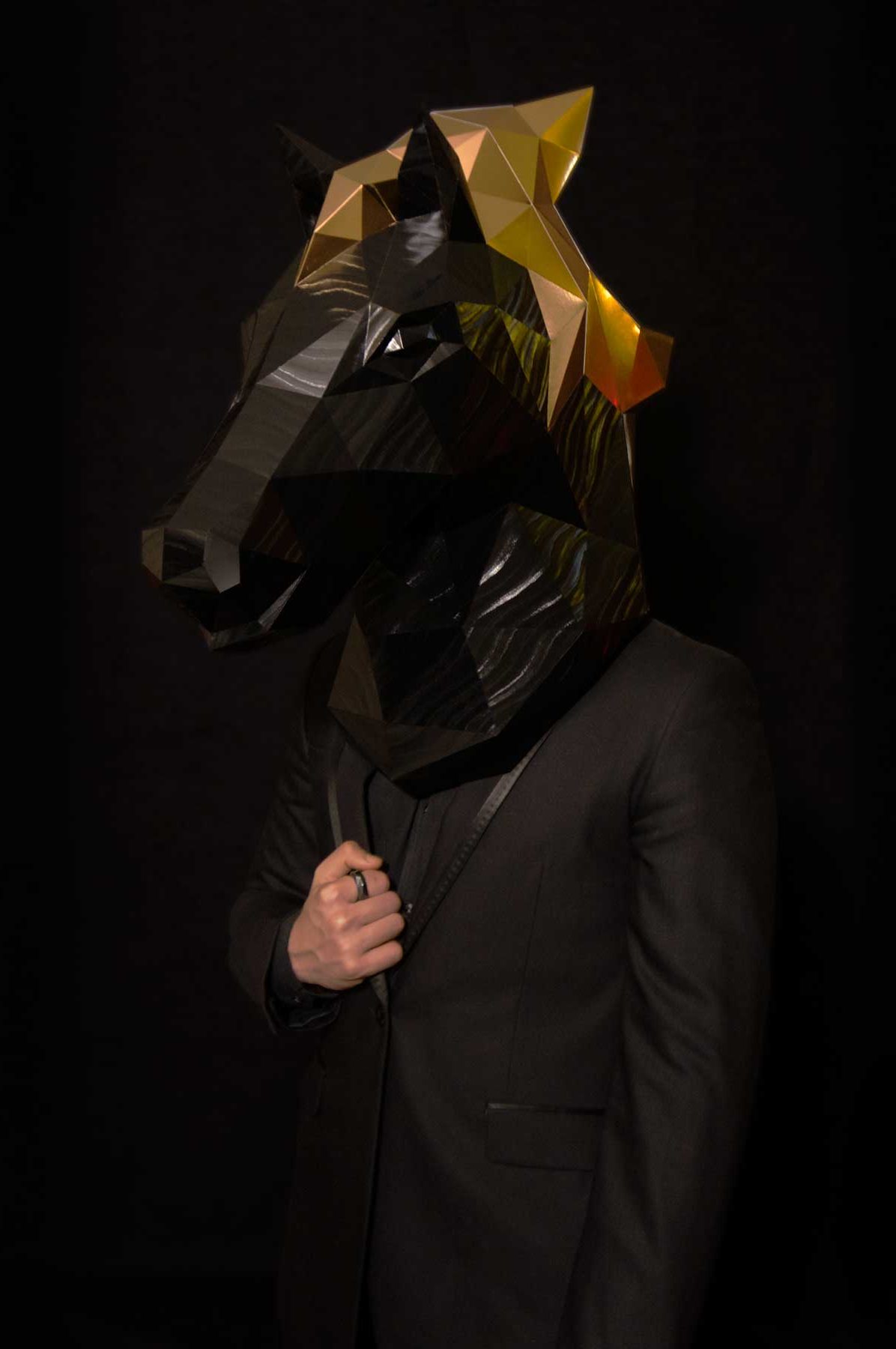 papier paper cheval horse longchamp masque mask origami papercraft dt workshop